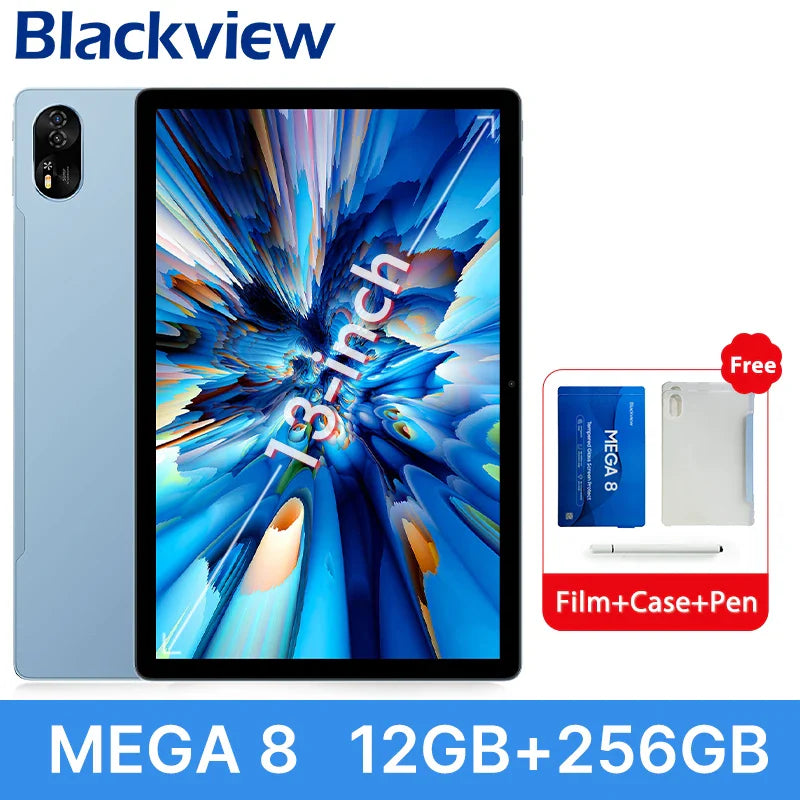 Blackview MEGA 8 Tablet – 13" FHD+ 90Hz Display, 11000mAh, Android 15, 50MP Camera, 4 Speakers, 4G Pad PC