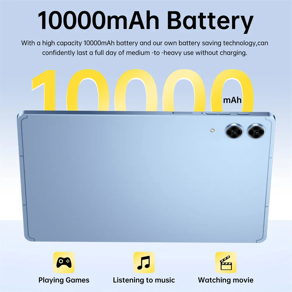 2026 Pad 7s Pro 10.1" Android Tablet – 16GB+1TB, 10000mAh, 5G WiFi Dual SIM, Global Version Kids PC