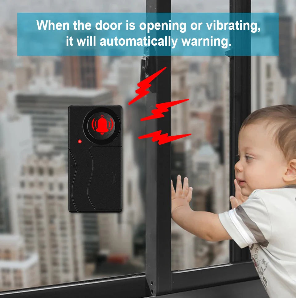 Awapow Wireless 110dB Vibration Bike Alarm with Remote Anti-Theft Home & Window Security