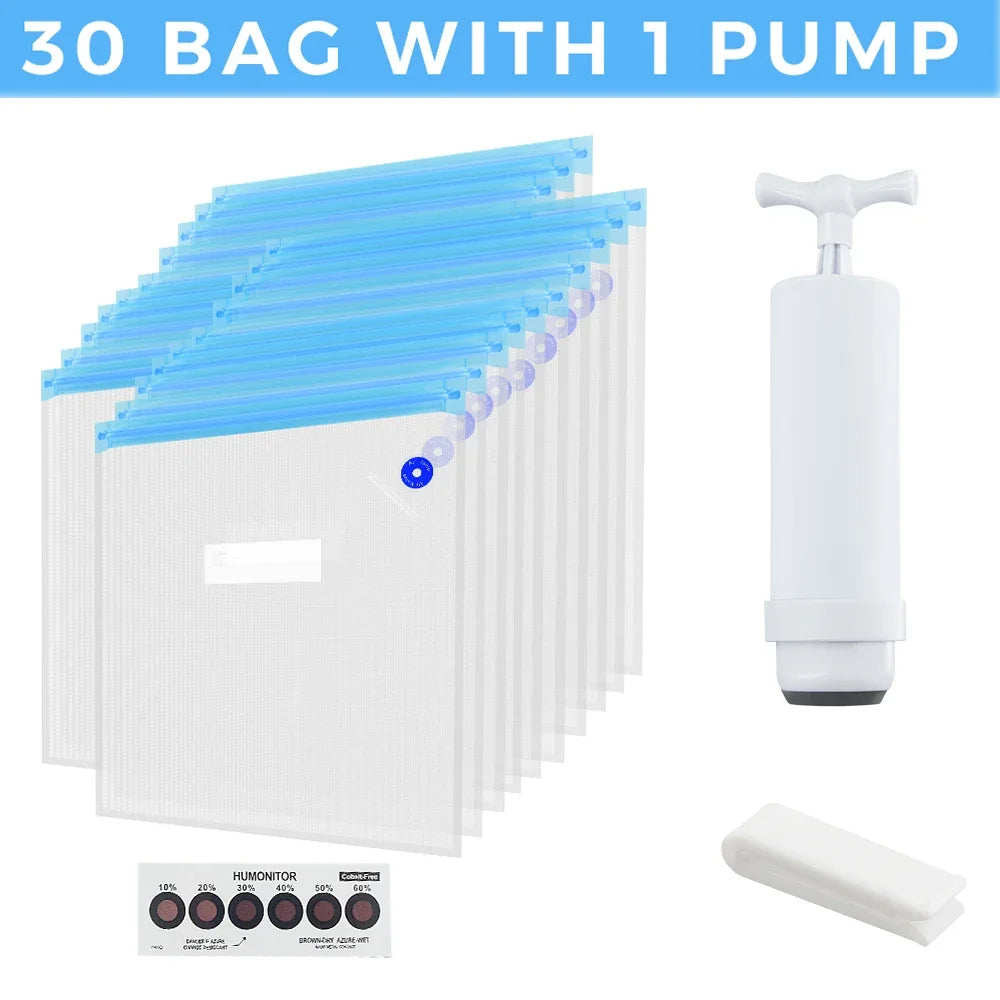 30-Pack Filament Storage Vacuum Bags for 3D Printer PLA/ABS/TPU - Humidity Resistant Dryer for Safekeeping