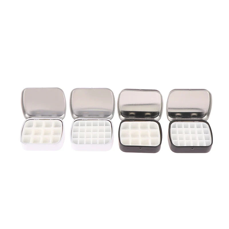 Portable Empty Watercolor Tin Box – 12/24 Grid Mini Paint Palette for Travel Painting & Art Supplies