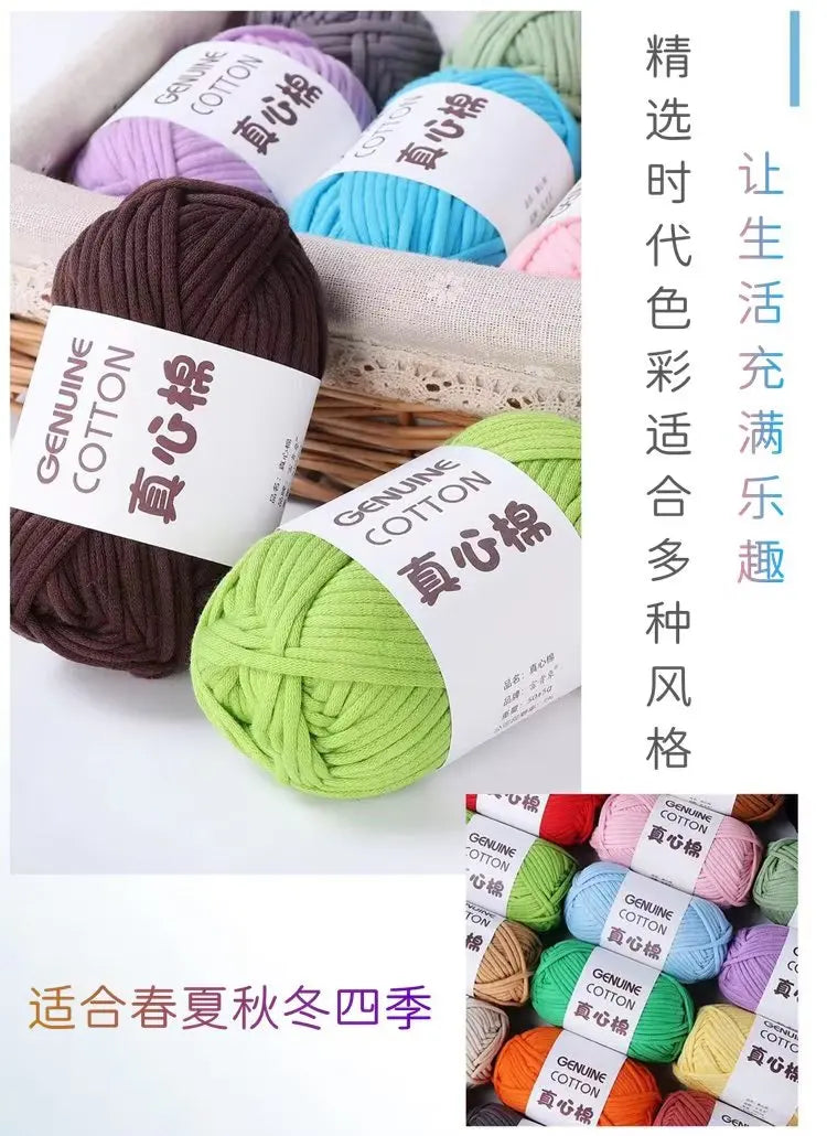 50g Genuine Cotton Yarn - Easy-to-Use Crochet Yarn for Beginners, Hand Knitting & DIY Projects (Scarves, Blankets, Hats, Clothes)