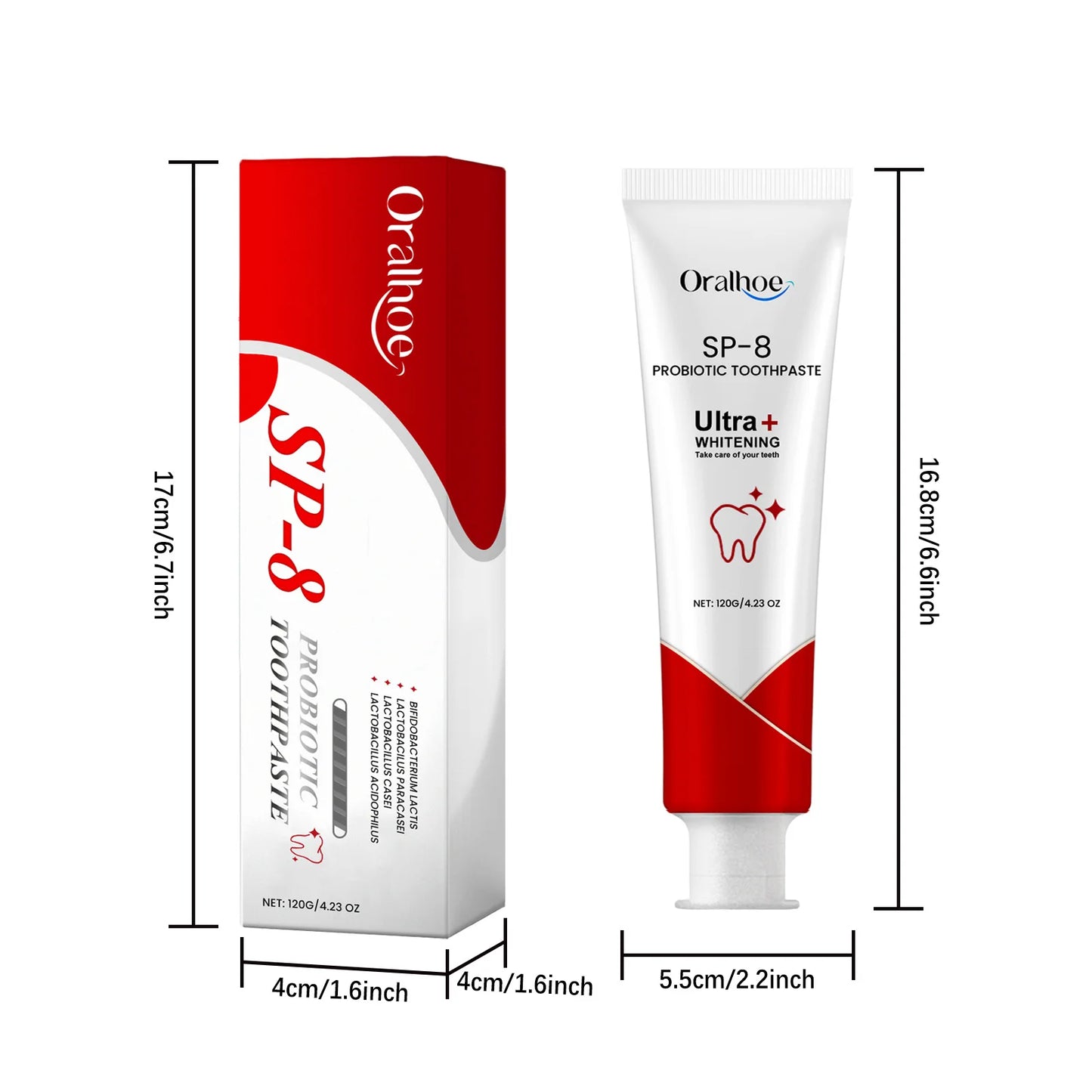 Probiotic Mint Toothpaste | Fresh Breath, Plaque & Stain Removal, Teeth Brightening for Smokers