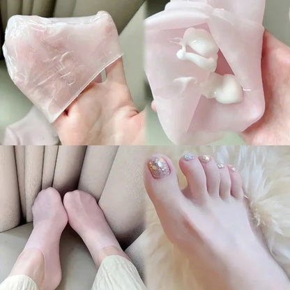 Say Goodbye to Cracked Feet: 1Pair Silicone Foot Care Socks - Anti-Cracking Moisturizing Gel Elastic Socks for DIY Foot Mask, Dead Skin Removal Pedicure Tool