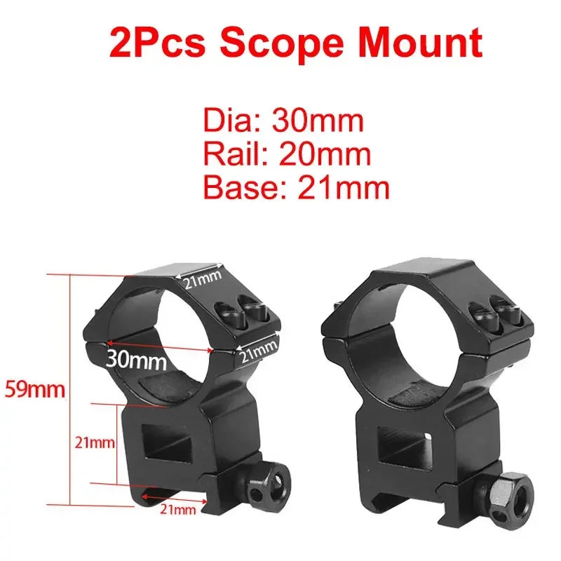 Hunting Rifle Scope Mount Ring – 25.4mm/30mm Tactical Scope & Flashlight Holder for 11mm/20mm Picatinny Rail