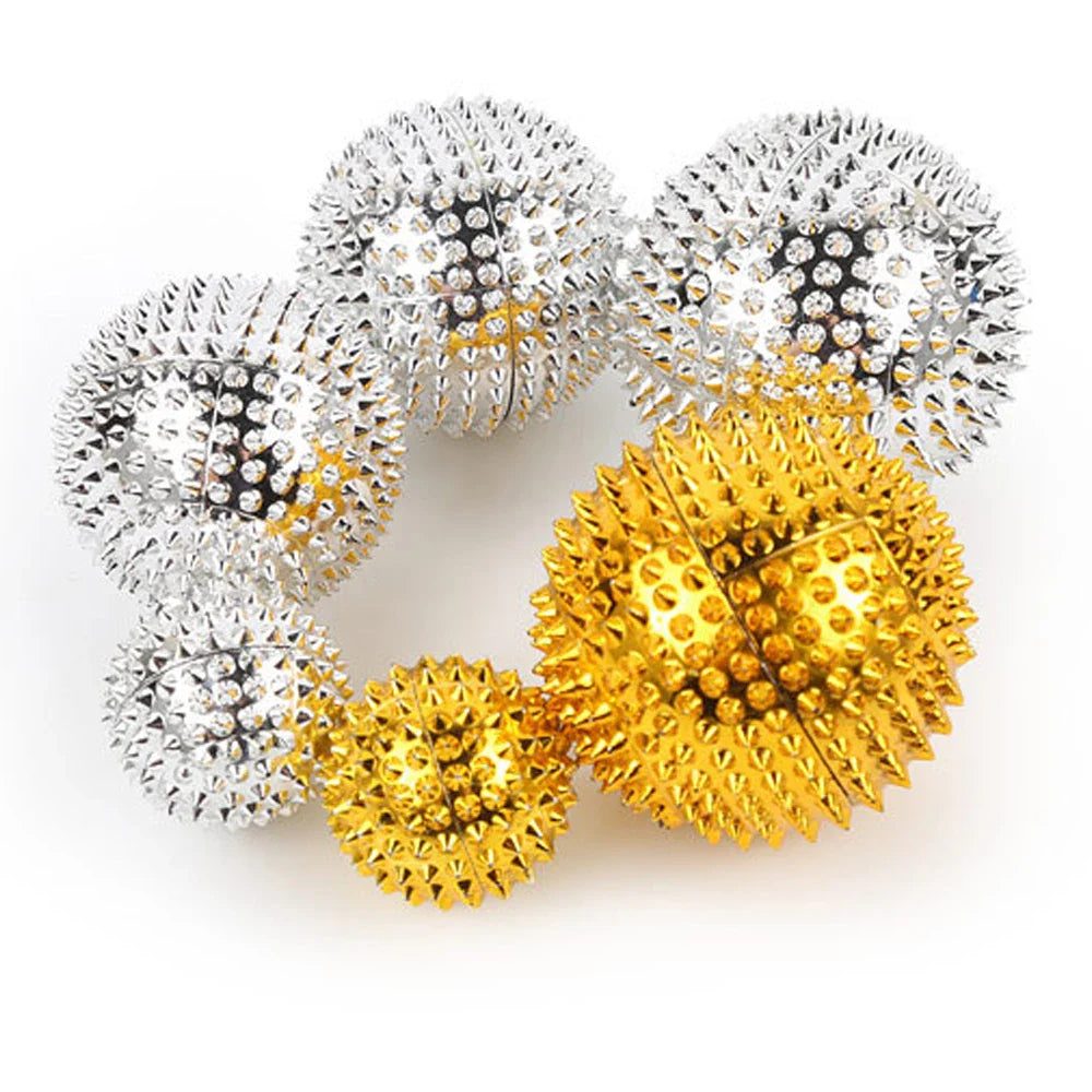 9pcs Hand & Foot Magnetic Therapy Spiky Massage Balls – Acupressure Trigger Point Pain Relief Pocket Massager
