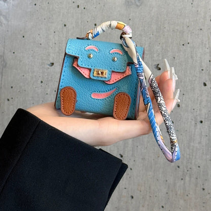 Mini PU Leather Earbud Case Charm - Tiny Handbag Pendant Holder for AirPods, Galaxy Buds & Headphone Accessories