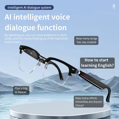 SENBONO Smart AI Translation Glasses – Real-Time Translation in 100+ Languages with Bluetooth Music, Built-in Mic & Speakers