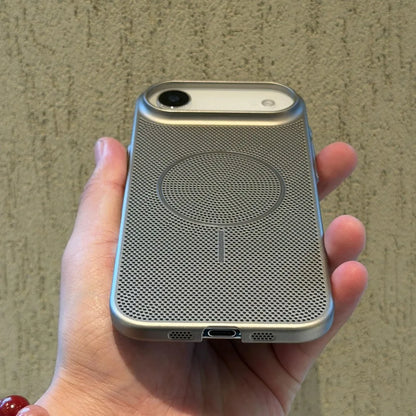 Metallic Heat Dissipation Mesh Phone Case - MagSafe Magnetic Hard Thin Cover for iPhone 11-17 Series