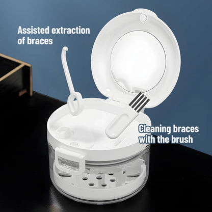 2-in-1 Multi-Layer Denture Case – Complete Denture Bath & Cleaning Cup for Retainer Care