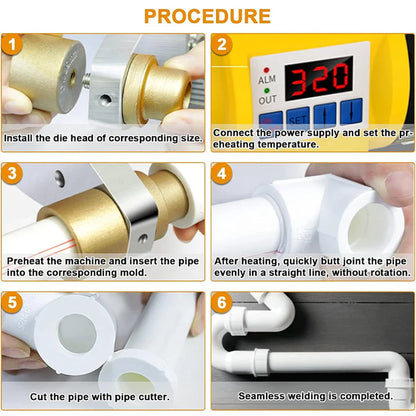 800/1000W Pipe Welding Machine – 220V PB/PP/PE/PPR Plastic Pipe Welding Tool for Home Plumbing