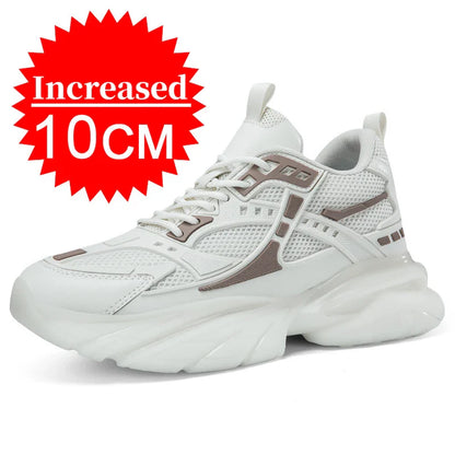 Men’s Mesh Elevator Sneakers – 8CM/10CM Invisible Height Increase Sports Casual Shoes
