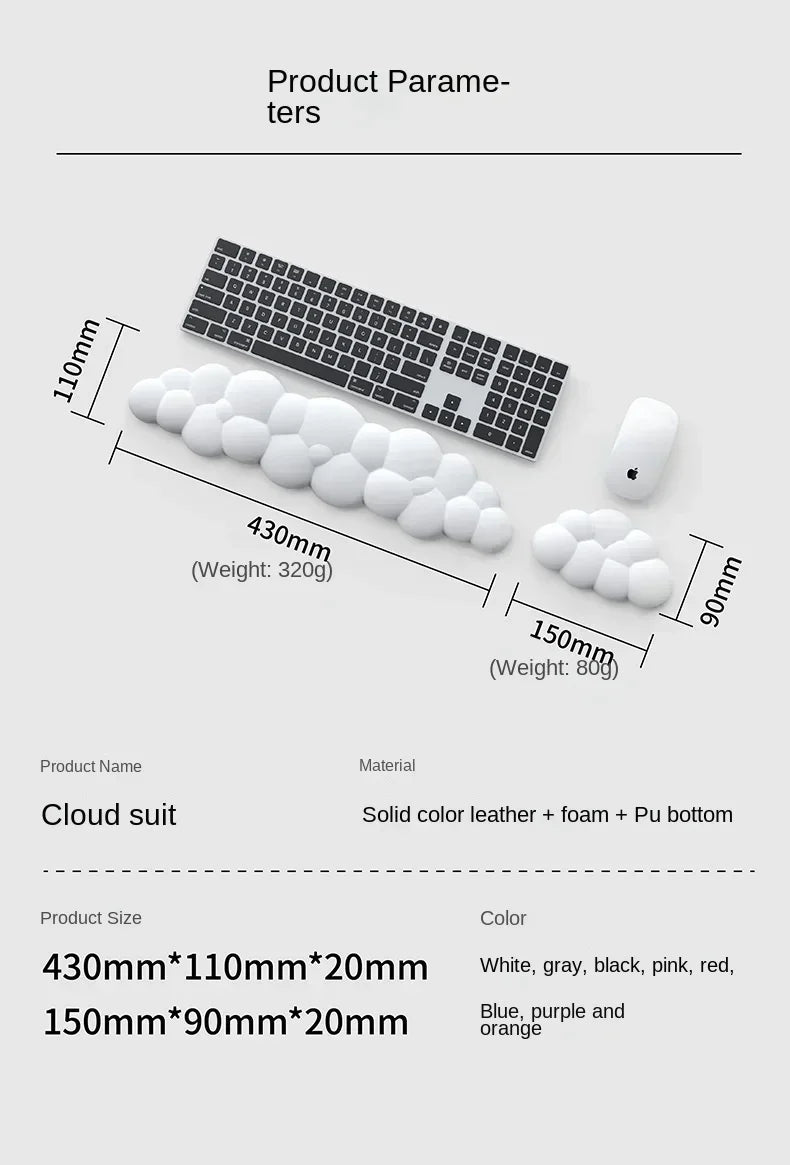 Memory Foam Mouse Pad with Wrist Rest – Anti-Slip Keyboard Cloud Desk Pad for Office & Gamer Comfort