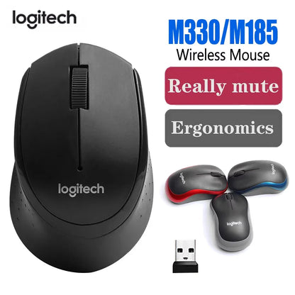 Logitech M330 Wireless Gaming Mouse - 2.4GHz USB, 1000DPI, 3-Button Optical Mouse for Laptops & PCs