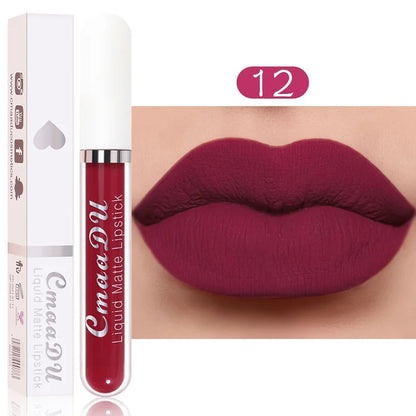 Sexy Long-Lasting Velvet Matte Lip Gloss – Waterproof, Non-Stick Red Liquid Lipstick for Women