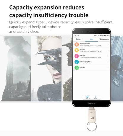 DM PD059 USB-C Type-C OTG Flash Drive – 32GB/64GB Pen Drive for Smartphones & USB 3.0