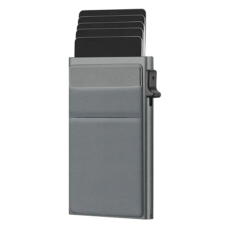 RFID Credit Card Holder for Men, Thin Slim Luxury Metal Mini Minimalist Wallet, Bank & ID Cardholder Case