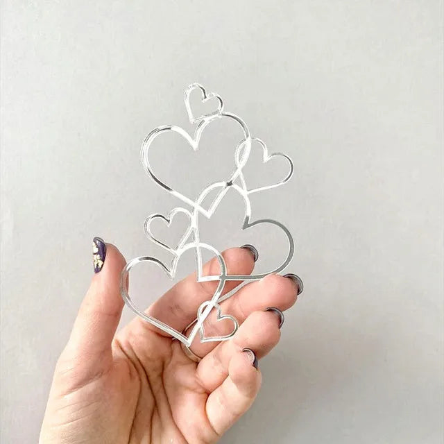 Big Red Love Cake Topper – Acrylic Wedding & Engagement Party Decoration, Valentine’s Day Love Cake Topper