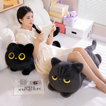 Cute Cat Lying Plush Doll Pillow – Kawaii Cartoon Stuffed Toy for Home, Office & Valentine’s Day Gift