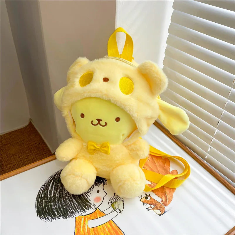 Kawaii Sanrio Kuromi Plush Backpack – Lolita Style Stuffed Animal Doll, My Melody Tote Bag for Women & Girls, Christmas Gift