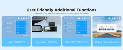AZDOME M550 Pro 4K Car DVR Dash Cam – WiFi 5.8GHz, Front/Cabin/Rear Cameras, GPS, Night Vision & Parking Monitor