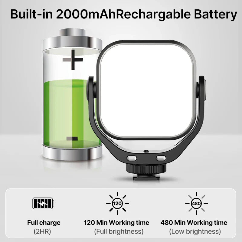 Ulanzi Vijim VL66 Adjustable LED Video Light – 360° Rotatable, Rechargeable Fill Light for DSLR, SLR & Mobile