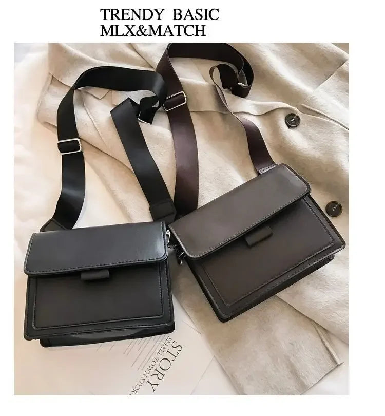 Classic PU Leather Crossbody Bag for Women – Fashion Shoulder Messenger, Travel Handle Flap Handbag