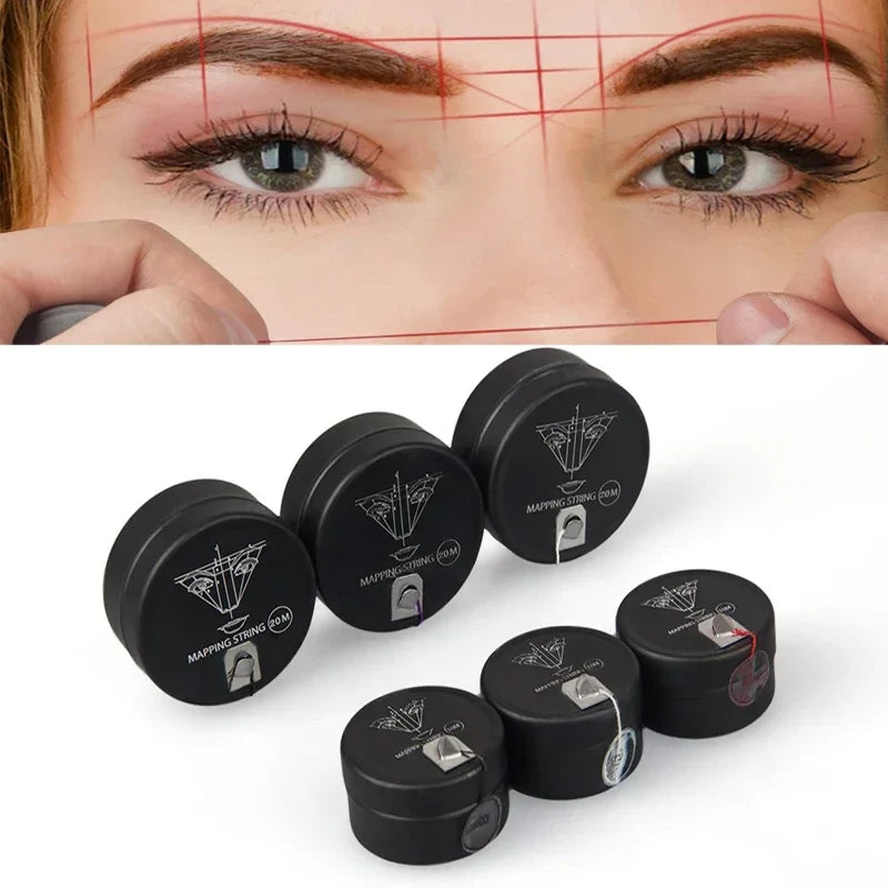 Microblading Eyebrow Mapping String - 10/20M Pre-Inked Brow Mapping Thread Marker for Permanent Makeup Tattoo Design
