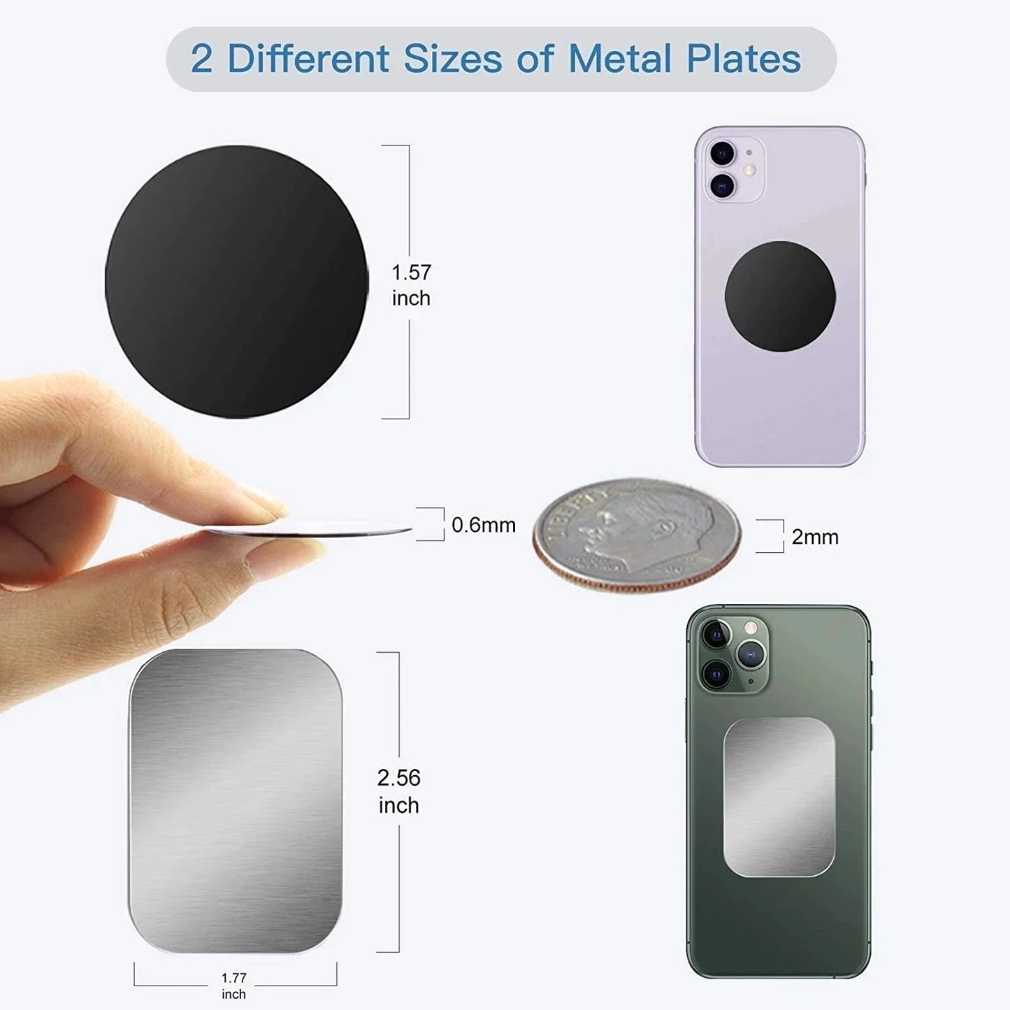 Universal Metal Plate Kit for Magnetic Car Mount – Adhesive Mobile Phone Holder Replacement for Xiaomi and All Smartphones
