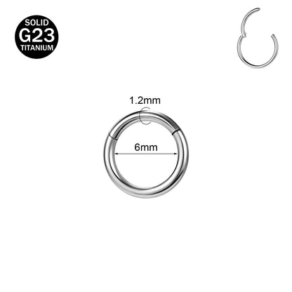 ZS G23 Titanium Steel Nose Ring – Round Septum & Cartilage Piercing Jewelry for Men & Women (20G/18G/16G, 6–14mm)