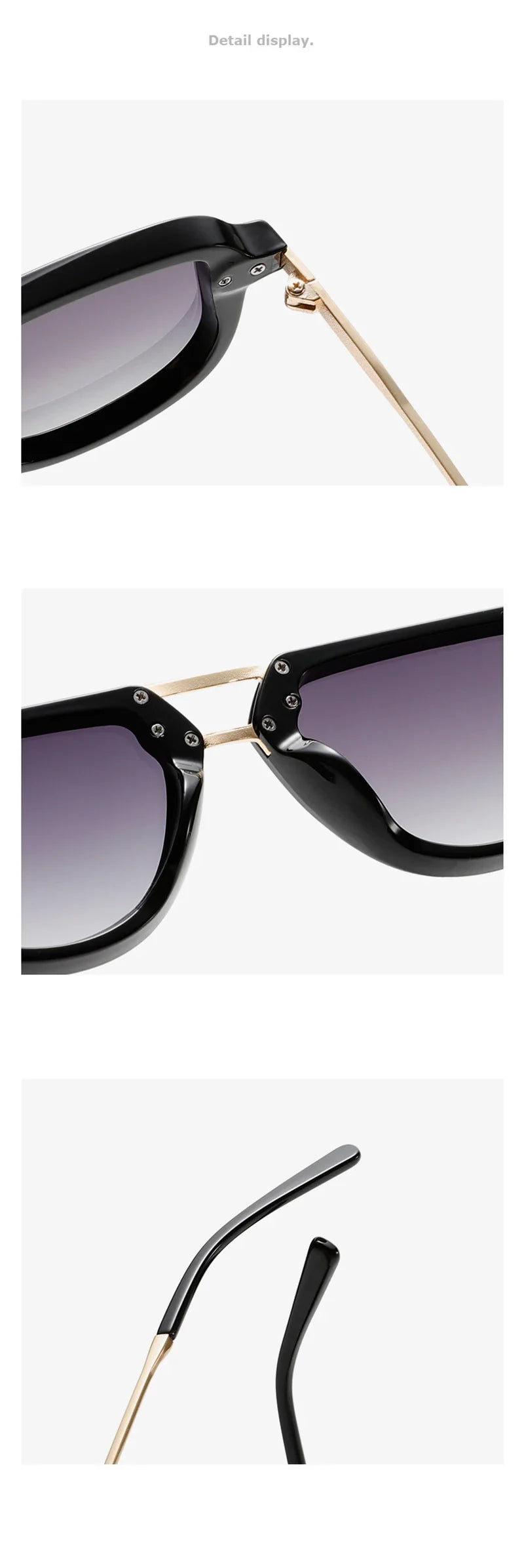 SHAUNA Retro Oval Sunglasses – Luxury Punk UV400 Shades for Women & Men