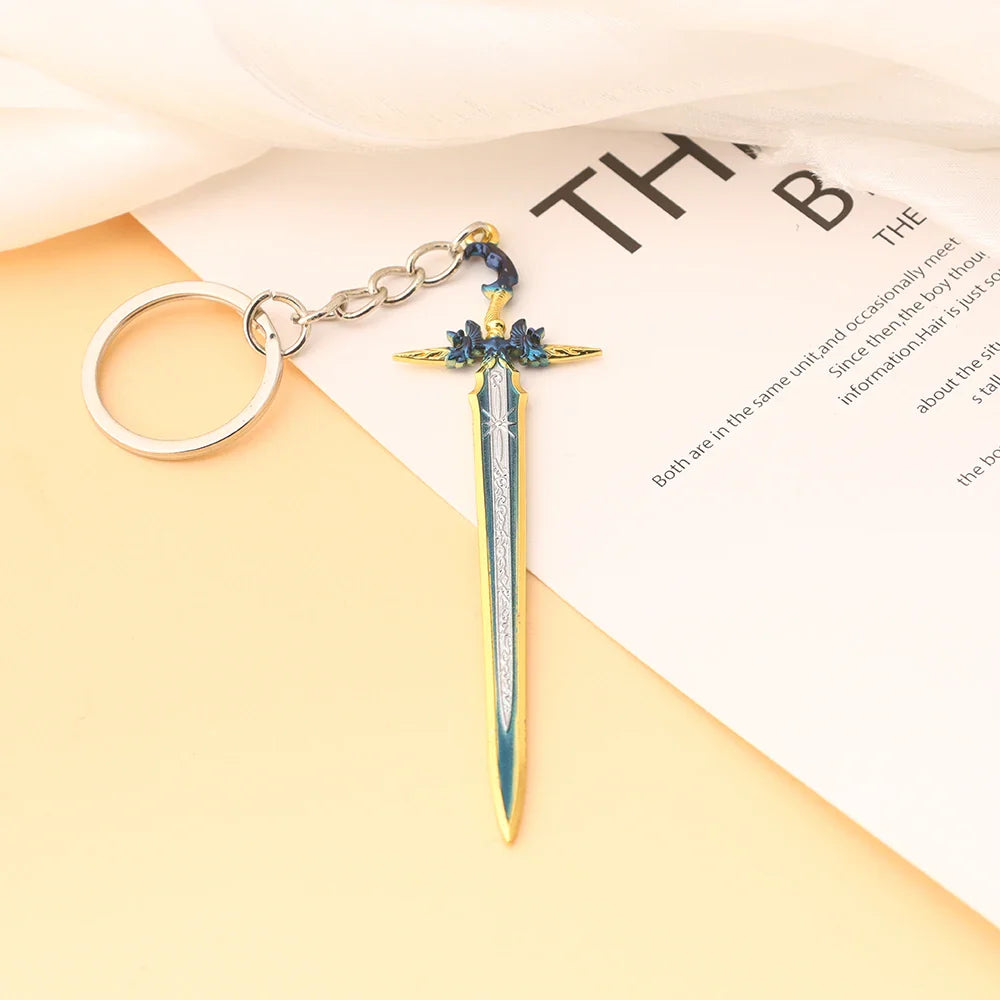 Final Fantasy Sword Pendant Keychain – Mini Remastered Game Key Ring for Car, Backpack & Cosplay Jewelry Accessories Gift