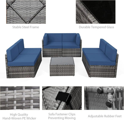 Outdoor Sectional Chair Set – Weather-Resistant Patio Furniture for Garden, Deck, or Backyard
