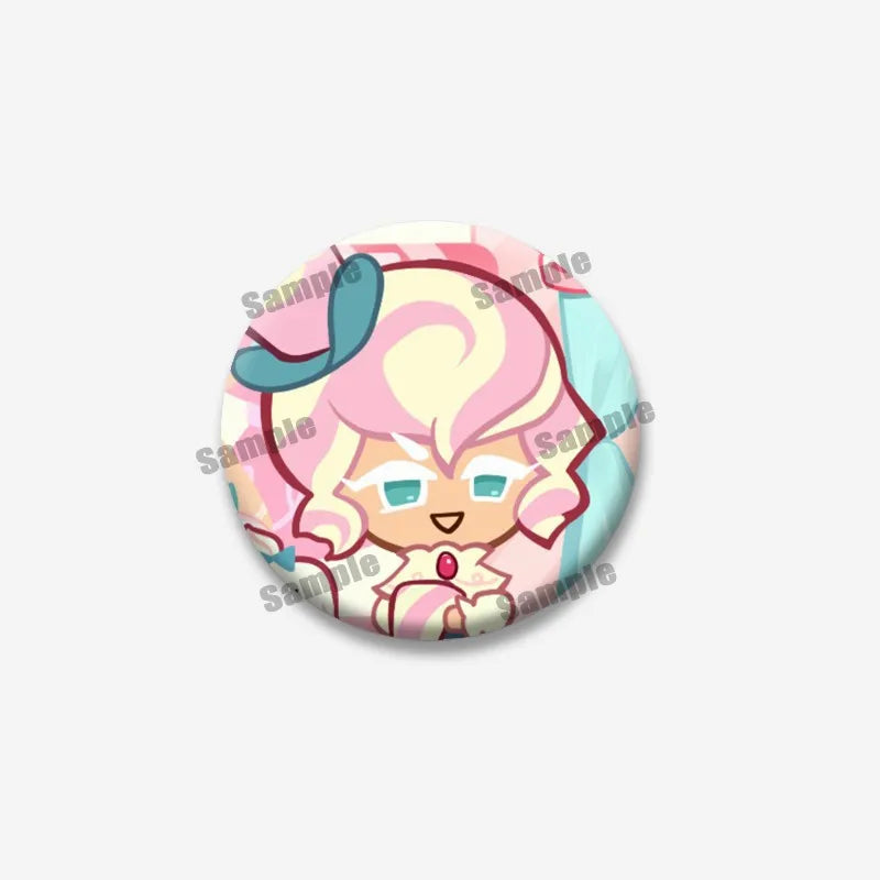 Cookie Run Kingdom Meringue & Jellyfish Enamel Badge – Round Brooch for Backpack, Jewelry Pin & Party Gift