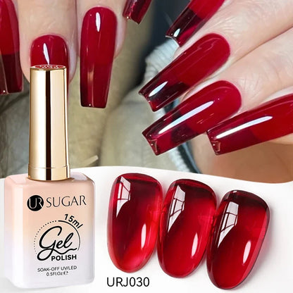 UR SUGAR 15ml Jelly Gel Polish - Milky White Translucent UV Soak Off Nail Art Varnish