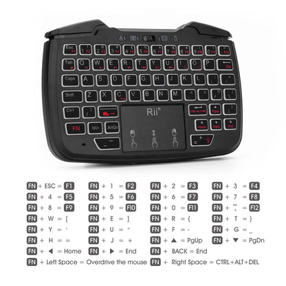 Rii RK707 Wireless Game Controller Keyboard Mouse Combo: 2.4GHz Portable with Turbo Function for PC/Raspberry Pi 2/Android TV Google/TV