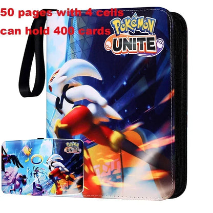 400PCS Pokémon Album Binder – PU Zipper Photo Card Holder for Trading Cards, Letters, and Collectible Hobby Folder