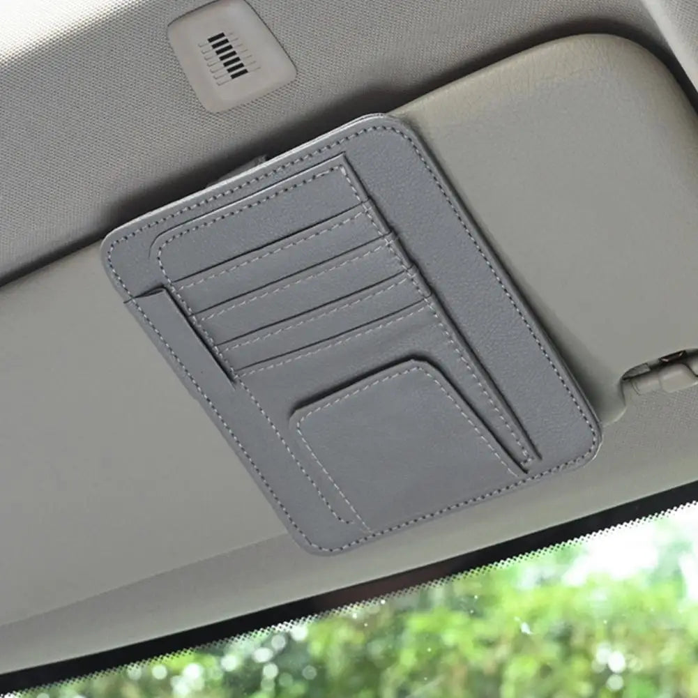 Car Sun Visor Organizer – Multi-Pocket Sunglasses & Business Card Holder, Auto Interior Accessory