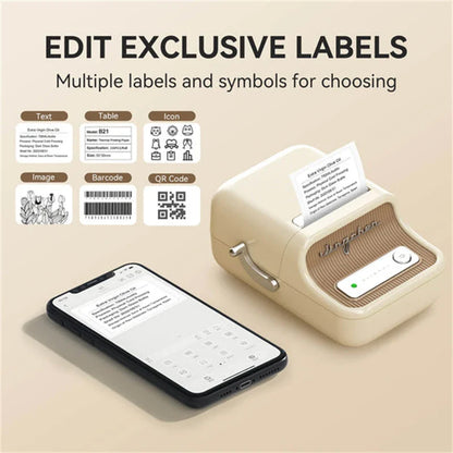 NIIMBOT B21 Portable Thermal Printer – 1500mAh Wireless Sticker Printer with Self-Adhesive Labels for Barcode, Clothing & Jewelry