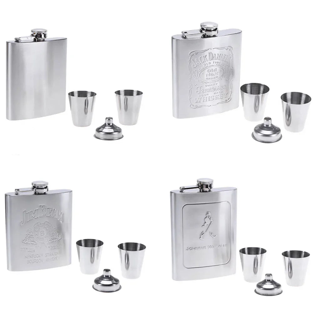 8oz Stainless Steel Hip Flask - Portable Pocket Whisky Flask with Gift Box, Outdoor Alcohol Container for Vodka and Drinks