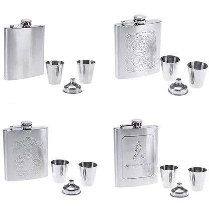8oz Stainless Steel Hip Flask - Portable Pocket Whisky Flask with Gift Box, Outdoor Alcohol Container for Vodka and Drinks