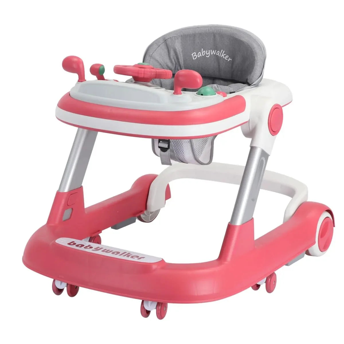 UBRAVOO 2-in-1 Push Walker for Infants & Toddlers – Foldable with Detachable Feeding and Music Trays