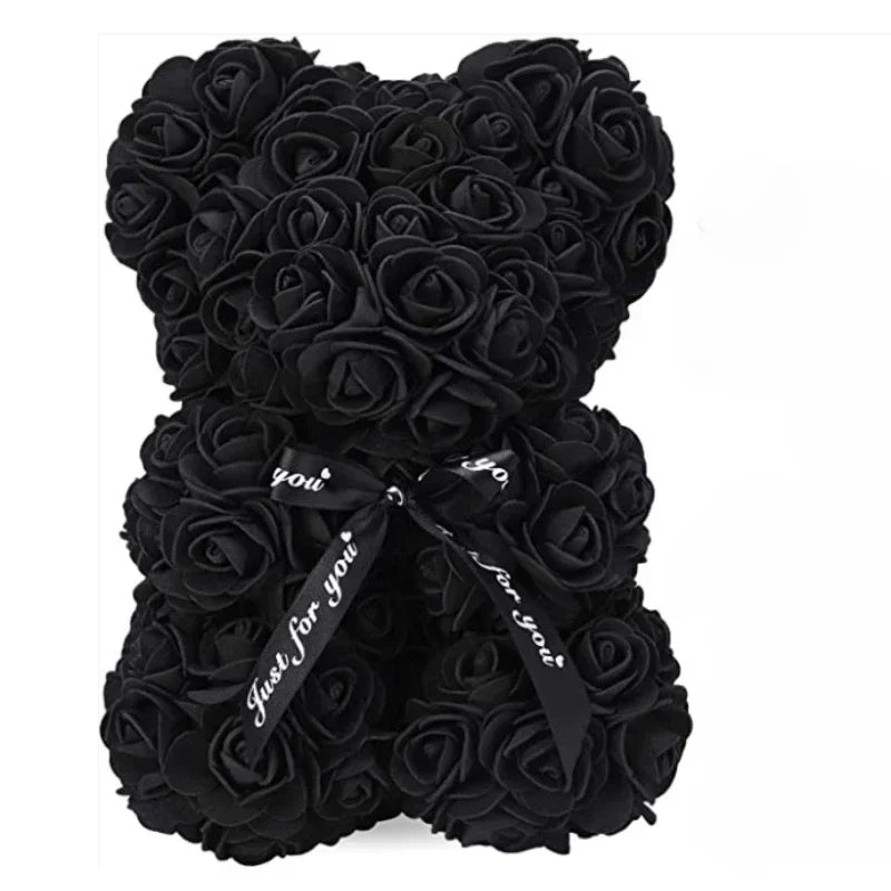 Forever Rose Teddy Bear – Artificial Flower Gift for Mom & Special Occasions