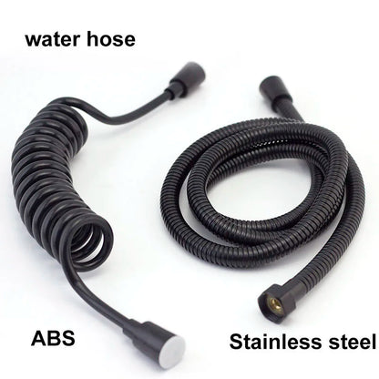 Black Toilet Bidet Sprayer Set - Handheld Bathroom Wash Spray Gun with Flexible Hose, Water Valve & Cleaning Shower Head
