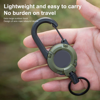 Outdoor Retractable Keychain: Wire Rope Reel with Steel Cable Key Ring - Convenient Retractable Tool for Easy Access and Security