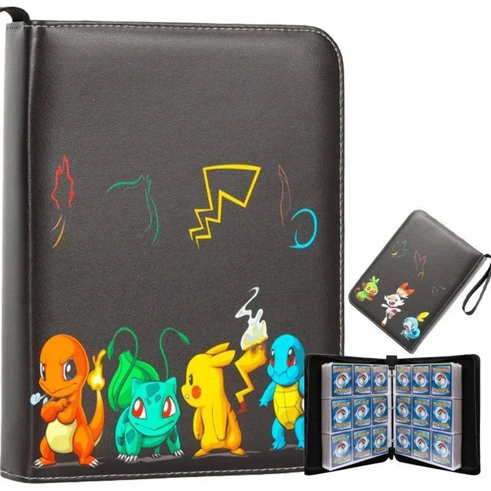 400PCS Pokémon Album Binder – PU Zipper Photo Card Holder for Trading Cards, Letters, and Collectible Hobby Folder