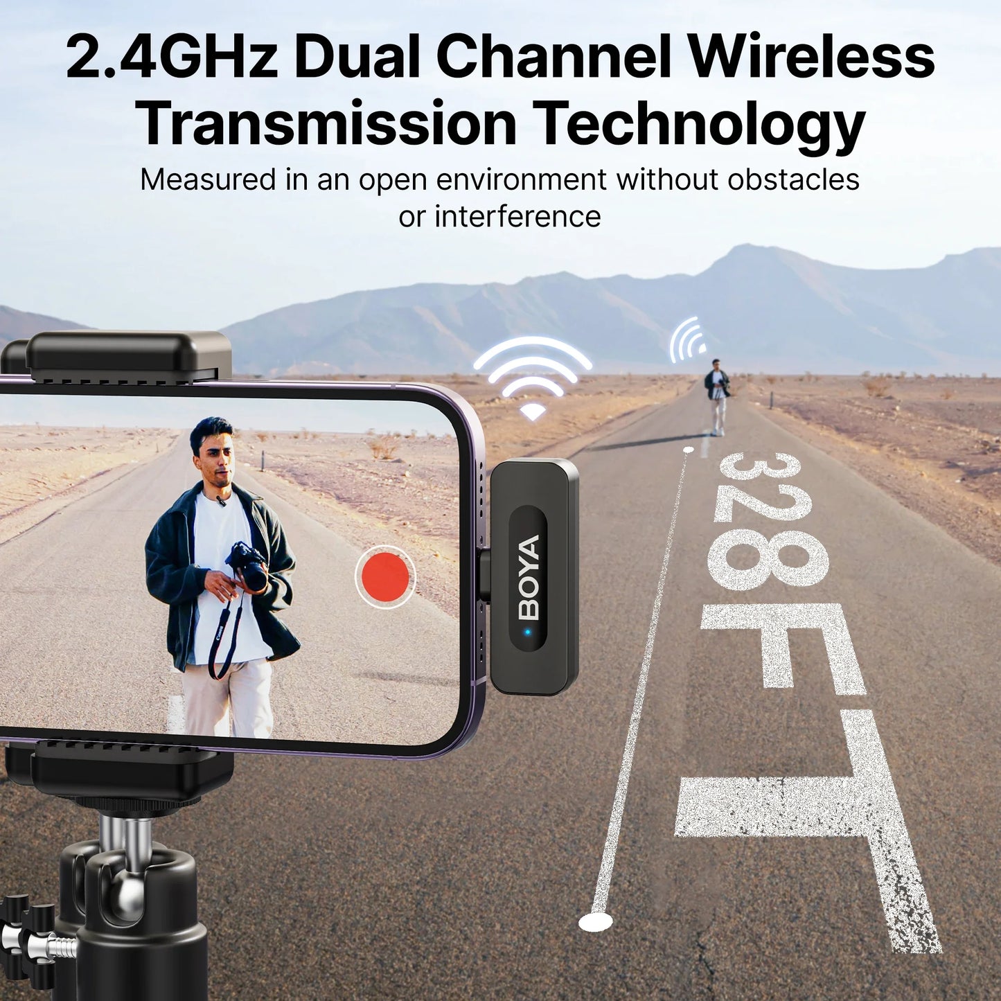 BOYA BY-V3 Wireless Lavalier Microphone – Lapel Mic for iPhone, iPad, Android, USB-C, Gaming, Video Recording & Streaming