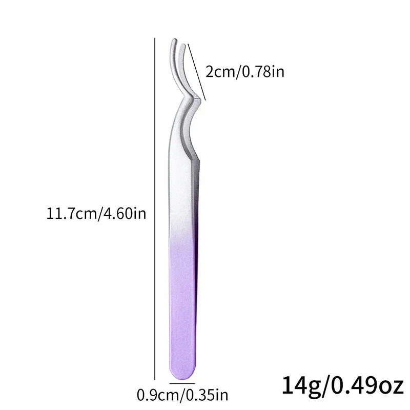 Professional False Eyelash Applicator Tweezers – Precision Lash Extension Clip & Curler Makeup Tool