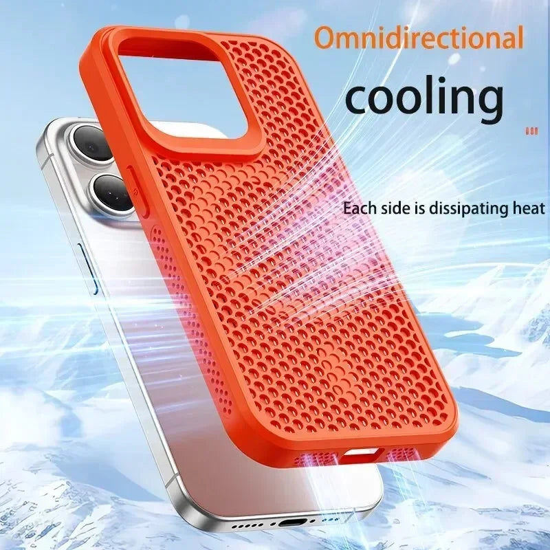 MagSafe Cooling Phone Case for iPhone - Breathable Hard Back Cover with Heat Dissipation