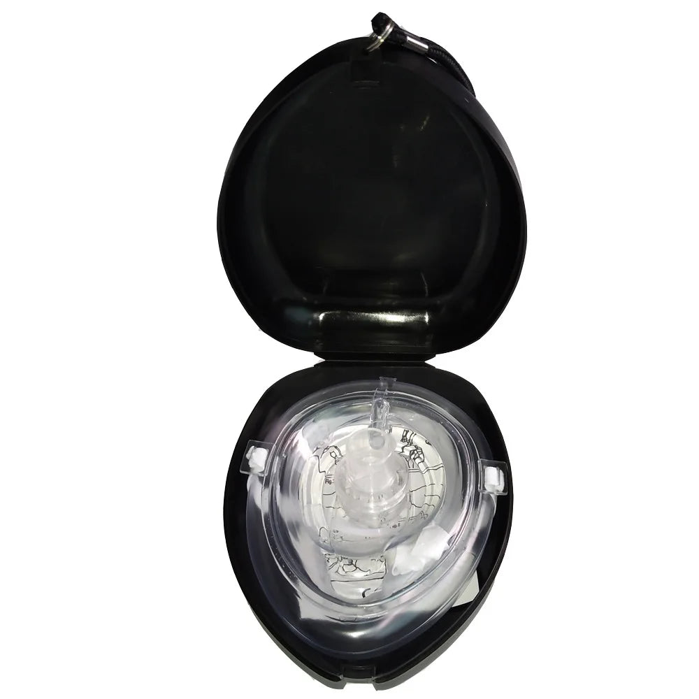 Professional CPR Breathing Mask with One-Way Valve — Reusable First Aid Rescue Tool